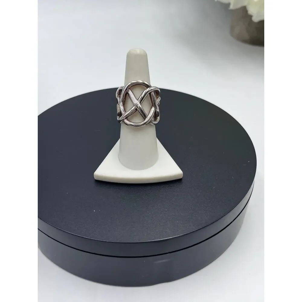 Sterling Silver Knot Statement Ring - Silver - Picture 2 of 8